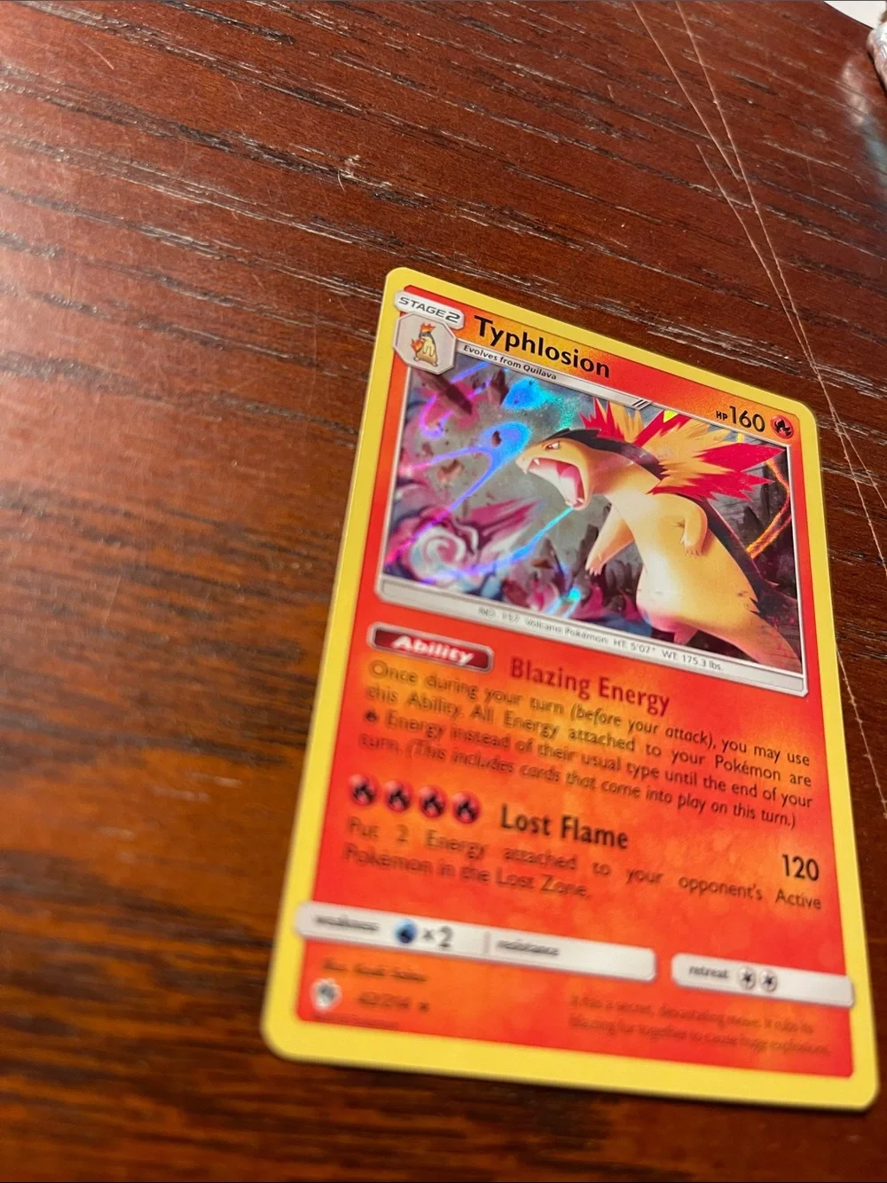 Pokemon Typhlosion Holo Red Yellow Orange